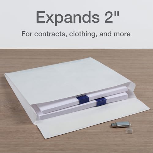 Quality Park Tyvek Envelopes, 100 Pack, Large 10 x 13 Mailers, 2 Inch Expansion, Rip, Puncture & Water Resistant Self Sealing Mailing Bags for Lightweight Shipping, White - Image 3