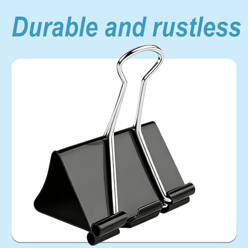 3 Inch Extra Large Binder Clips (24 Pack), Black Jumbo Binder Clips, Heavy Duty Paper Clamps, Big Metal Paper Clips for Office, Home, School, Art Supplies - Image 5