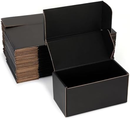 Black Shipping Boxes 8x4x4 Inches, 20 Pack by DUZCLI