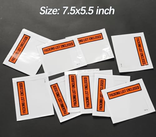 1000pcs 7.5"x5.5" Packing List Envelopes Self-seal Packing Slip Envelope Pouches Shipping Label Sleeves Top Loading Packing List Enclosed Bags. - Image 2
