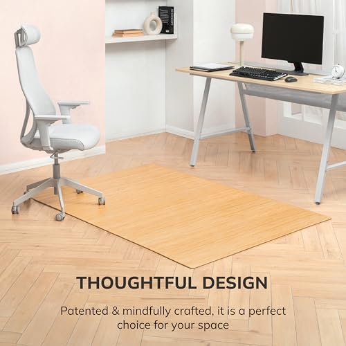 Anji Mountain 72" x 48" Bamboo Office Chair Mat for Carpet & Hardwood Floor - Image 4