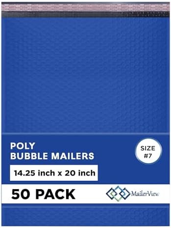 Royal Blue Bubble Mailers 14.25x20 Poly Padded Envelopes #7 50 Pack by MAILERVIEW