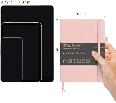 &And Per Se 10-Pack Lined Notebooks, A5 Hardcover, 160 Pages 100gsm Thick Paper, Office Supply Bulk Order, Corporate New Hire Kits, Breakroom Essentials – College Ruled, 10 Units (Pastel Colors) - Image 2