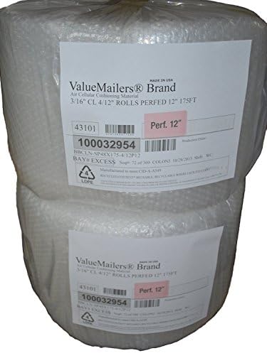 350 ft 3/16" Small Bubble Cushioning 12" wide, perforated every 12", 350 total sq ft by ValueMailers