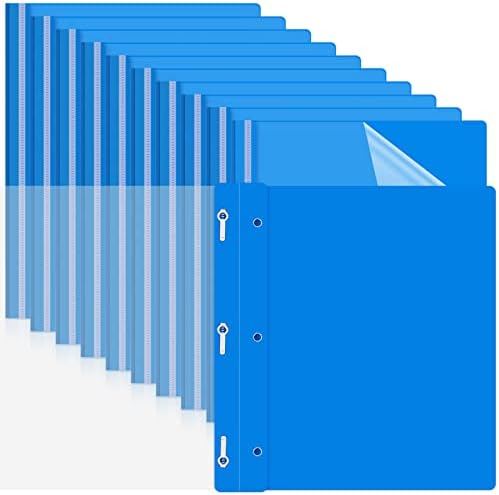 Teling 72 Pack Clear Front Report Covers with 3 Prong Fasteners, Blue by Teling
