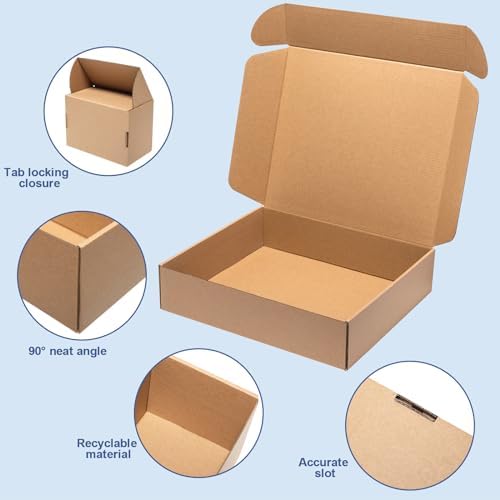 Wowxyz Shipping Boxes 17x11x3 Inches 20 Pack Corrugated Cardboard Brown Box - Image 4