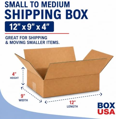 BOX USA Shipping Boxes Medium 12"L x 9"W x 4"H 25-Pack - Corrugated Cardboard Box for Moving, Mailing, Packing, Packaging and Storage - Image 2
