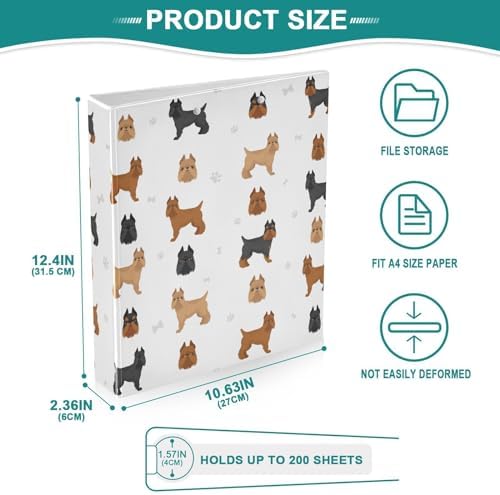 3 Ring Binder 1.5 Inch Clipboards Binders with Interior Pockets Round Ring Binder for Office Supplies and School - Image 5