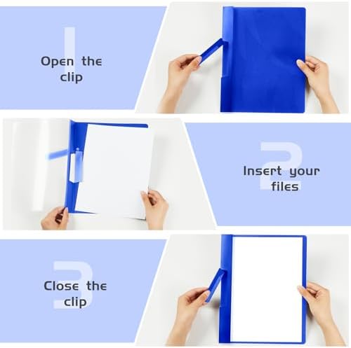 Maitys 25 Pack Clear Report Covers with Clip, Blue - Image 6