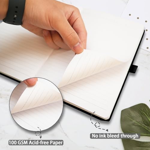 Heture Hardcover Notebooks, 6 Packs A5 Lined Journals Notebook for Writing 160 Pages, 8.2 x 5.5 inch, Classic Ruled Notebooks for College/Work/Travel (Black, 6 Pack) - Image 4