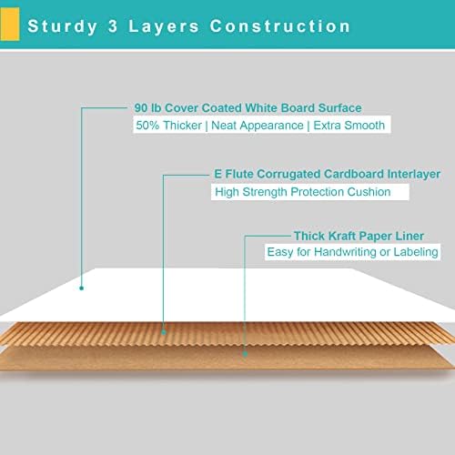 Mcfleet 24 Pack 12x9x4 Shipping Boxes - White Corrugated Cardboard Mailing Box Packaging for Small Business - Tab Locking Literature Mailer Flat Empty Gift Packing Supplies - Image 3
