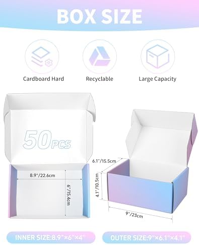 Shipping Boxes 9x6x4 Inch - 30 Pack: Medium Corrugated Cardboard Boxes - Purple Shipping Boxes for Small Business - Image 2