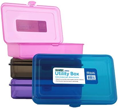 BAZIC PRODUCTS Basix Multipurpose Utility Box, for Desk Office School, Set of 4 by BAZICProducts