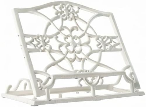 JOGREFUL Cast Iron Cookbook Stand, Kitchen Recipe Holder Medallion White | Heavy-Duty Book Vintage Holder, Reading Rest Holder for Easel/Counter/Books/Magazine/iPad/Bible - Image 7