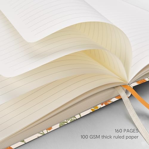 &And Per Se Lined Hardcover Notebook – A5 5.7"x8" College Ruled, 160 Pages, 100gsm Thick Paper – Aesthetic Journal for Women, Gift-Ready Planner, Everyday Writing Notebook (Wild Flowers) - Image 4