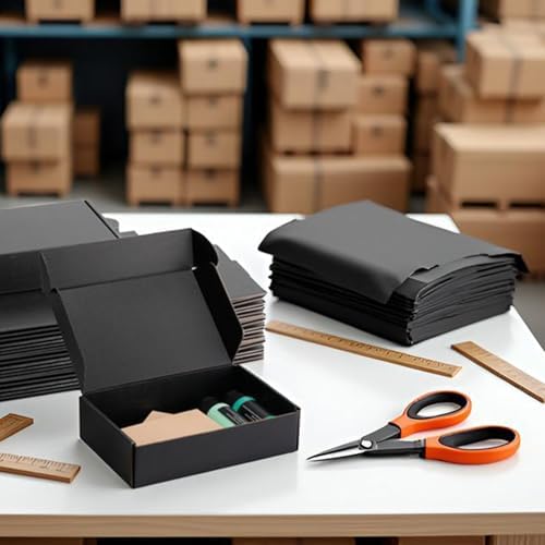 8x5x2 inch Black Shipping Boxes for Small Business- Set of 25 - Image 4