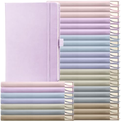 Laumoi 28 Pack A5 PU Leather Lined Notebook Journal, Morandi Color,Simple by Unknown