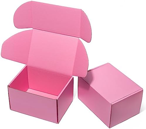Timirog Pink Shipping Boxes 7x5x4 Inches 25 Pack Corrugated Cardboard by Timirog