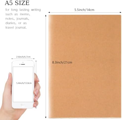 LIONSOUL 90 Pack A5 Blank Kraft Notebooks Bulk, Blank Paper Sketchbooks, Writing Blank Journal Notebook in Bulk, 80 Pages, 8.3x5.5 inch, for Gifts Travelers Office and School Supplies - Image 2