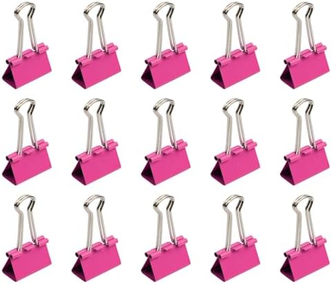 JAM PAPER Colorful Binder Clips - Medium - 1 1/4 Inch (32 mm) - Pink Binderclips - 15/Pack - Image 3