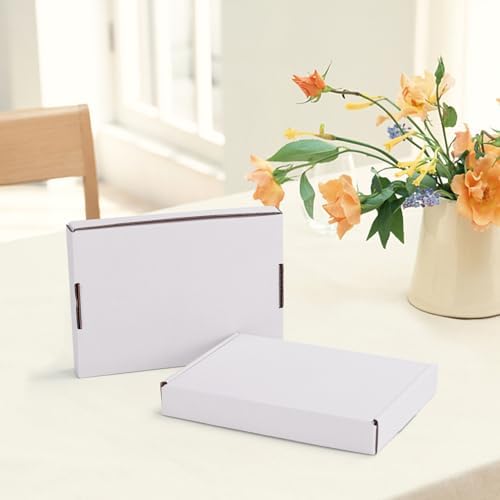 HORLIMER 7x5x1 Shipping Boxes Set of 30, White Corrugated Cardboard Mailer Box for Packing Small Business - Image 5