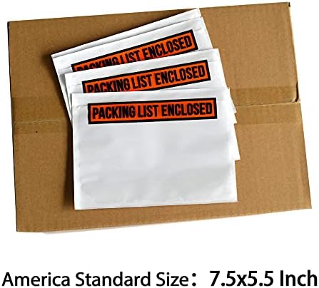 1000 PCS 7.5"x 5.5" Clear Self-Adhesive Packing List Envelopes - Plastic Shipping/Mailing Pouch Enclosed Bags for Packing Slips Invoice - Image 2