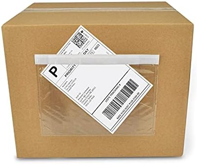 100 PCS shipping label sleeves, 7.5"x 5.5" Shipping Label Envelopes, Clear envelopes Adhesive Top Loading Packing List by NefLaca
