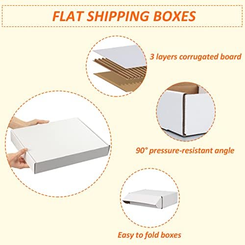HORLIMER 13x10x2 inches Shipping Boxes Set of 25, White Corrugated Cardboard Box Literature Mailer - Image 3