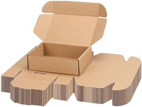 PHAREGE 40 Pack 7x5x2 inch Small Shipping Boxes, Brown Mailing Boxes by PHAREGE