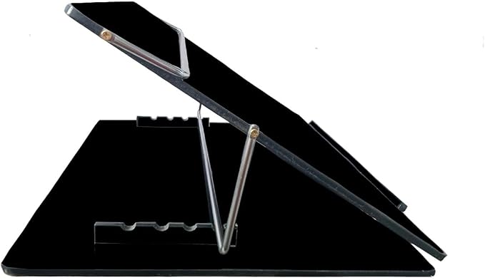 Table Top Elevator, Height Adjustable in-Line Document Holder Ergonomic Slanted Writing and Reading Stand for Desktop (Black Smoke, 12 x 16 inch) (Black, Small) - Image 4