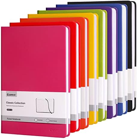Comix 8 Pack Lined Journal Notebooks for Work, 240 Pages, 5.5"x8.3" by Comix