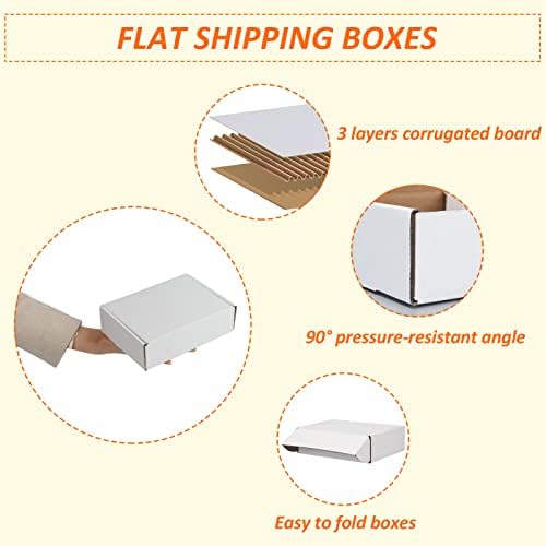 HORLIMER 7x5x2 inches Shipping Boxes Set of 25, White Corrugated Cardboard Box Literature Mailer - Image 3