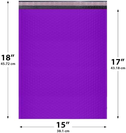 Purple Bubble Mailers 15x18, Self Seal Poly Padded Envelopes #8, 50 Pack - Image 2