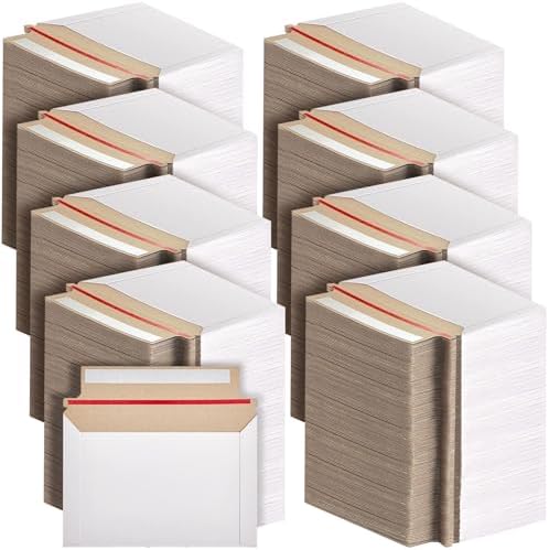 Affrolling 800 Pcs 6.5 x 4.5 Inch Rigid Photo Mailers Cardboard, White by Affrolling