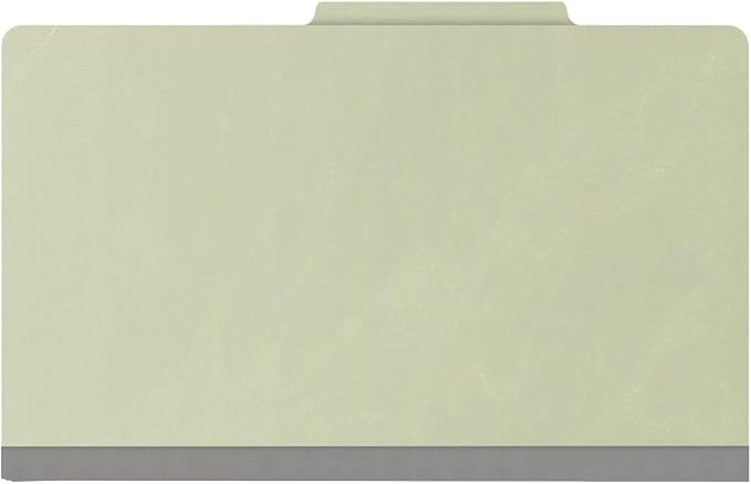 25 Pt. Pressboard Classification Folders, 2/5 Cut ROC Top Tab, Legal Size, 1 Divider, Light Green (Box of 10) - Image 3