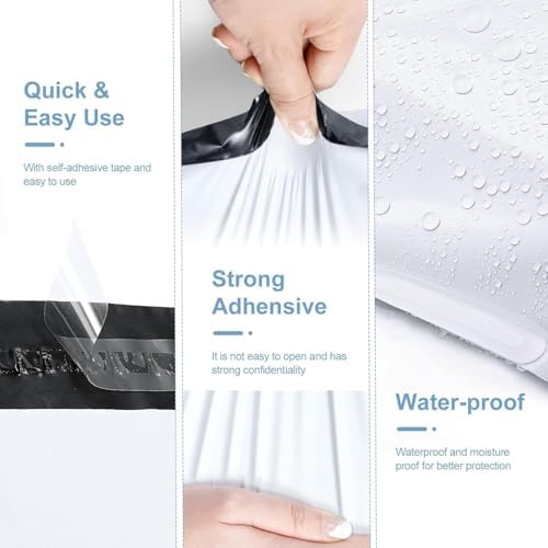 Metronic Poly Mailers 14.5x19 2000 Pack White, Large Shipping Bags Bulk Mailing Envelopes for Small Business, Mailers Poly Bags for Shipping Self Seal, Mailing Envelope Packaging Bags - Image 3