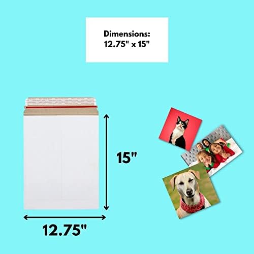 PSBM 100 PCS 12.75 x 15 Inch White Rigid Photo Mailers, Cardboard Shipping Envelopes, Mailers for Shipping Photos, CDs, Documents, Catalogue, Or any Flat Object - Image 3