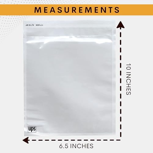 1000 Pack 6.5"x10" UPS Shipping Label Sleeves – Clear Self-Adhesive Packing Slip Pouches, Waterproof Packing List Envelopes – Ideal for Shipping Documents, Mailing Labels, Invoices & Packing Slips - Image 5