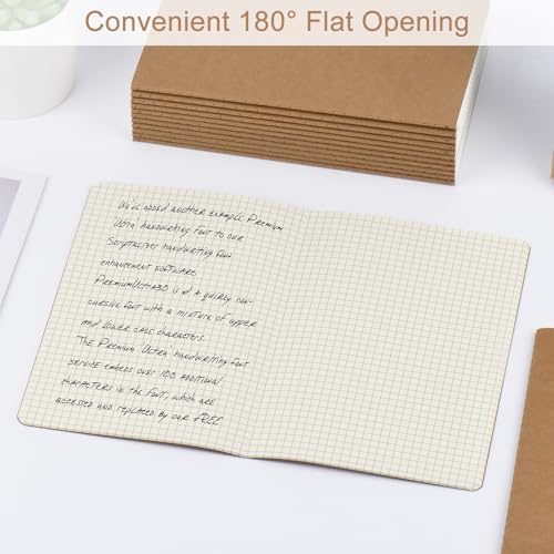 ZCZN 100 Pack A5 Kraft Notebooks Bulk, 8.15x5.5 Inches Graph Paper Journaling Notebooks, Notebooks for Work, Composition Notebooks for School, Journal Notebooks for Office, 60 Pages - Image 5