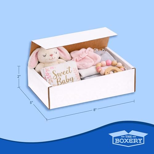 The Boxery Corrugated Mailers White Tuck Shipping Boxes (8x5x2) - Image 3