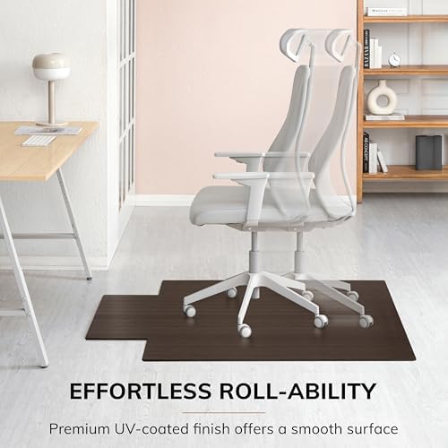 Anji Mountain 52" x 44" Bamboo Office Chair Mat for Carpet & Hardwood Floor - Image 4