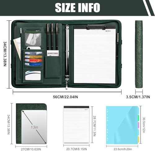 Padfolio Portfolio Binder with Handle, 3-Ring Folder Organizer - Image 2