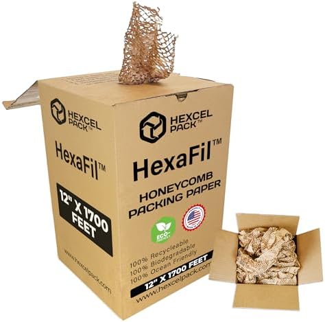 HexcelPack HexaFil Honeycomb Packing Paper Filler - Natural, 12" x 1700' by HexcelPack