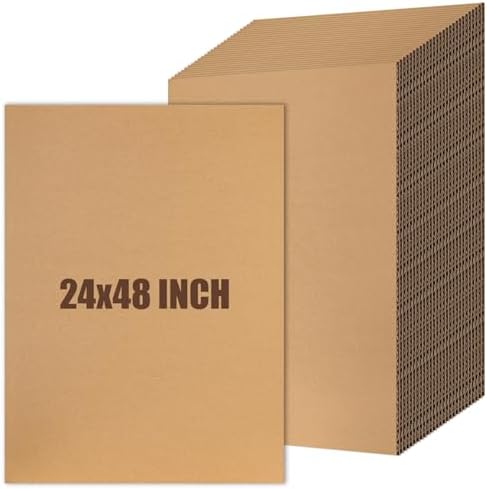 Feifeiya 10 Pack Corrugated Cardboard Sheets 24 x 48 Inch Large Flat Cardboard Sheets Packaging Inserts Flat Square Inserts for Shipping Packing Mailing Crafts by Feifeiya