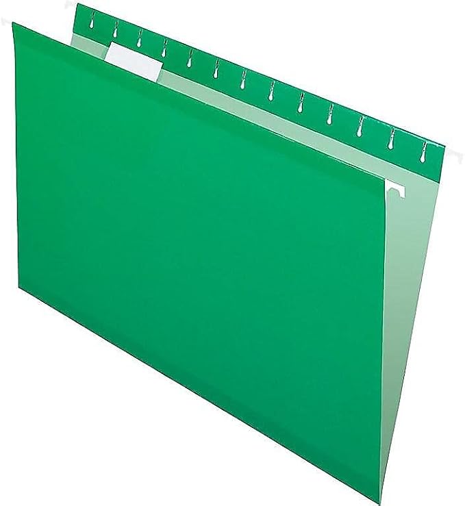 Pendaflex 415315BGR Reinforced Hanging Folders, 1/5 Tab, Legal, Bright Green, 25/Box - Image 2
