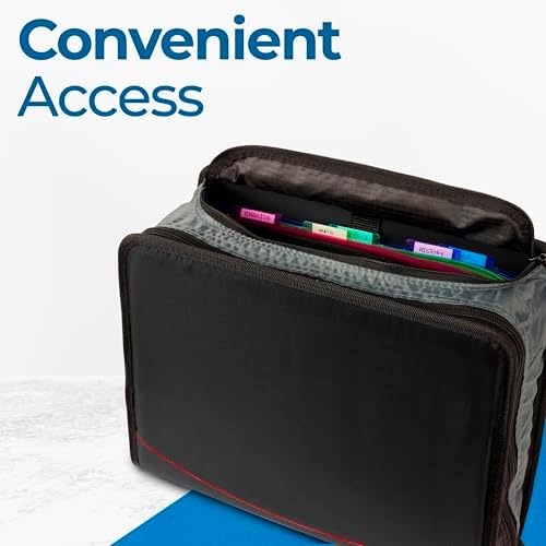 Case-it School Zipper Binder | 4-Inch D-Rings | 800-Sheet | D-186 Jet Black - Image 6