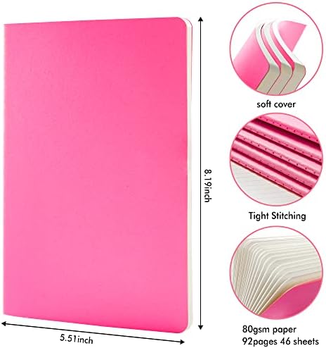 36 Pack Soft Cover Journal Bulk, Feela Lined Blank Travel Journal for Women Men Writing, Notebooks College Ruled for Work, Note Taking Notebook School Business Supplies, 8.2” x 5.5”, A5, Berry - Image 2