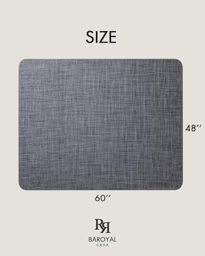 Baroyal Office Chair Mat for Hardwood Floor Under Desk Computer Rolling Chair Mat for Wood/Tile Floor Non-Slip Heavy Duty Desk Rug PVC Plastic Hard Floor Protector 48" x 60" (Cool Grey) - Image 6