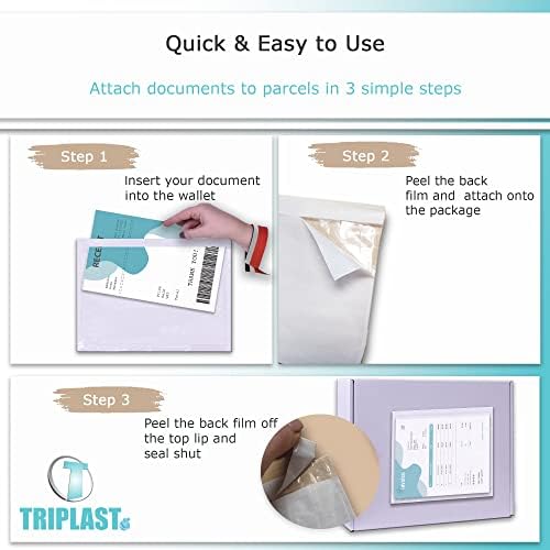 Triplast 5000 x A7 Plain Document Enclosed Wallet (95 x 125 mm) | Peel & Seal Clear Plastic Envelopes/Sleeves/Pockets/Wallets | Attach Invoices, Packing Lists & Delivery Notes to Parcels - Image 5