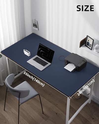 AFIING Large Desk Mat 55" x 24" - PU Leather Desk Pad Protector, Waterproof Non-Slip Extended Mouse Pad for Office Desk, Keyboard, Laptop and Home Workspace (Midnight Blue) - Image 5